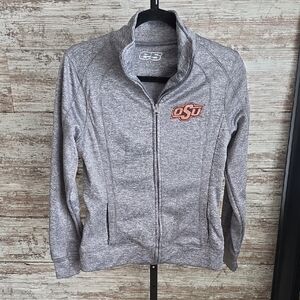 Oklahoma State University Heather Gray Zip-Up Jacket Womens Size Small